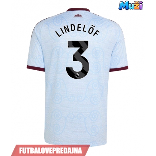 Lacne Muži Futbalové dres Aston Villa Victor Lindelof #3 2026-27 Krátky Rukáv - Tretina
